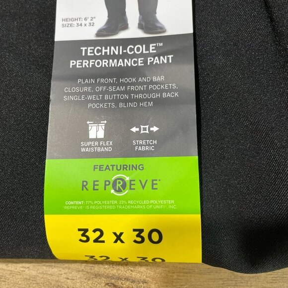 NEW Kenneth Cole Men's 32x30  Slim Fit Performance Pants Black Stretch - Picture 8 of 9
